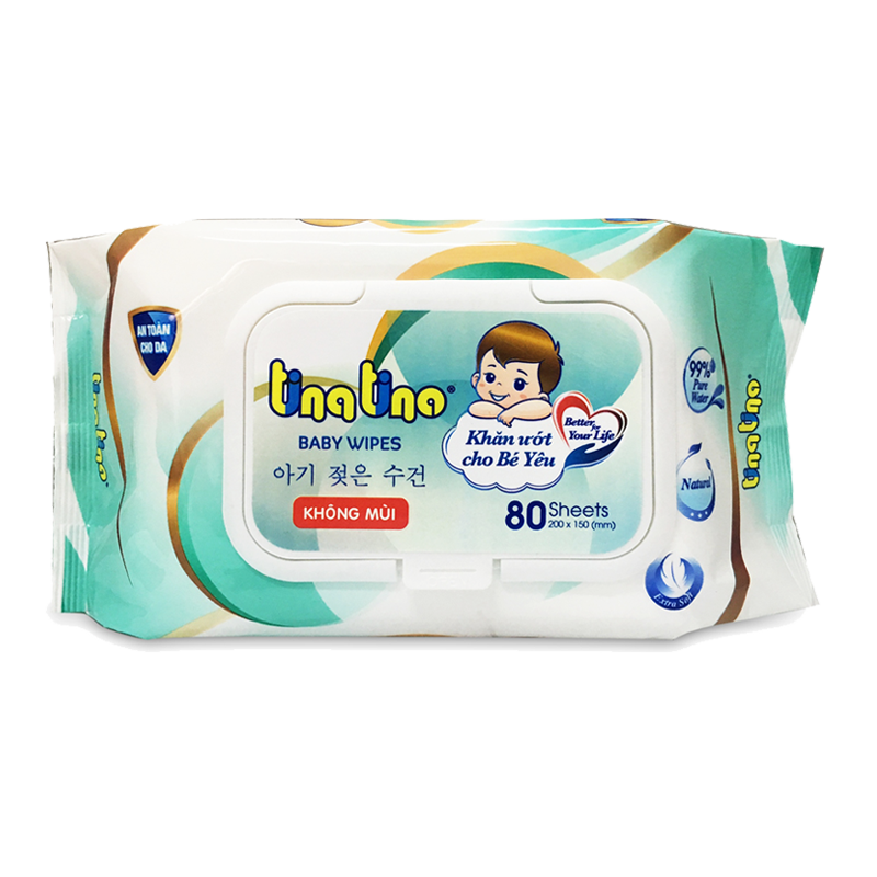 Khăn Tina Tino 80 tờ không mùi