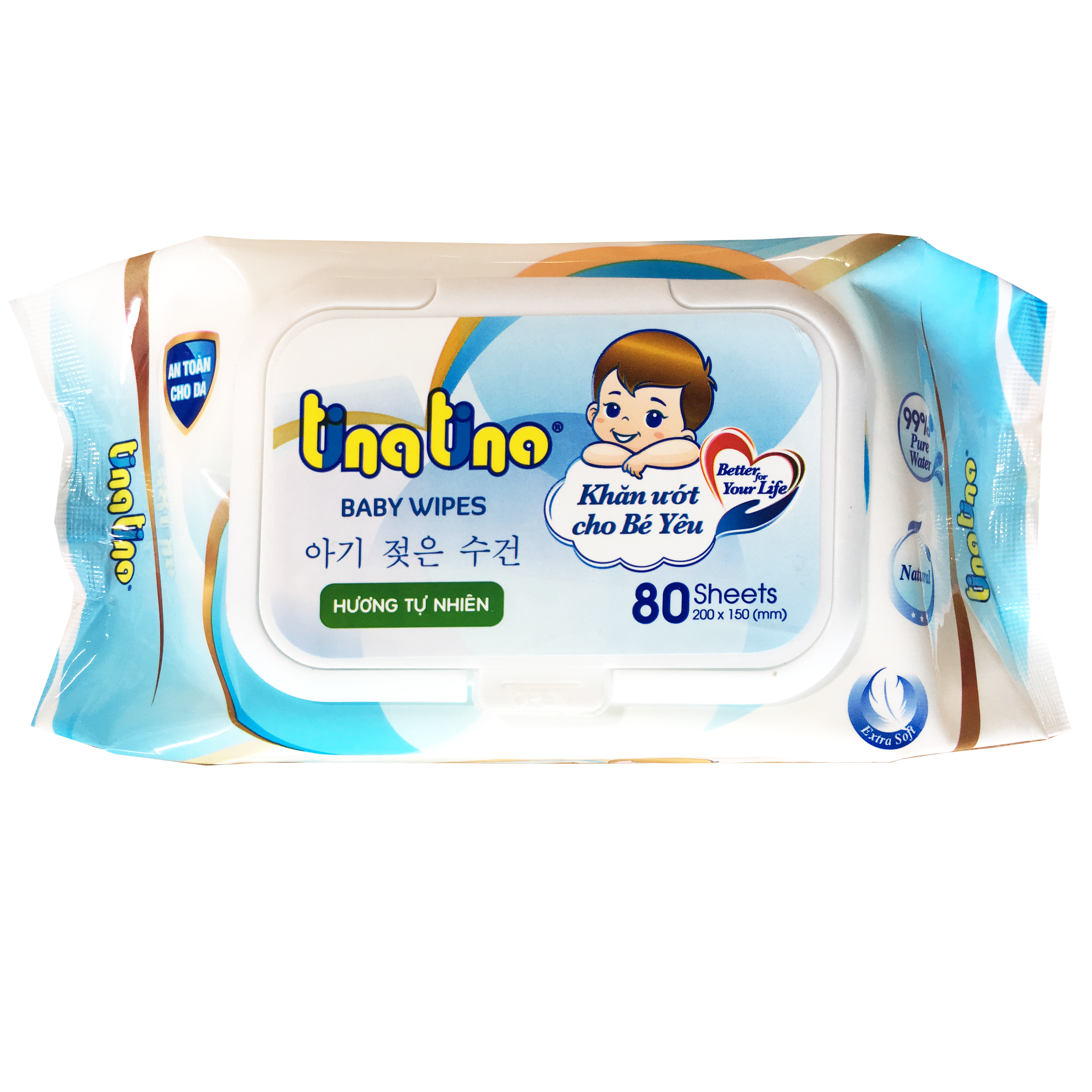 Khăn Tina Tino 80 tờ Hương tự nhiên