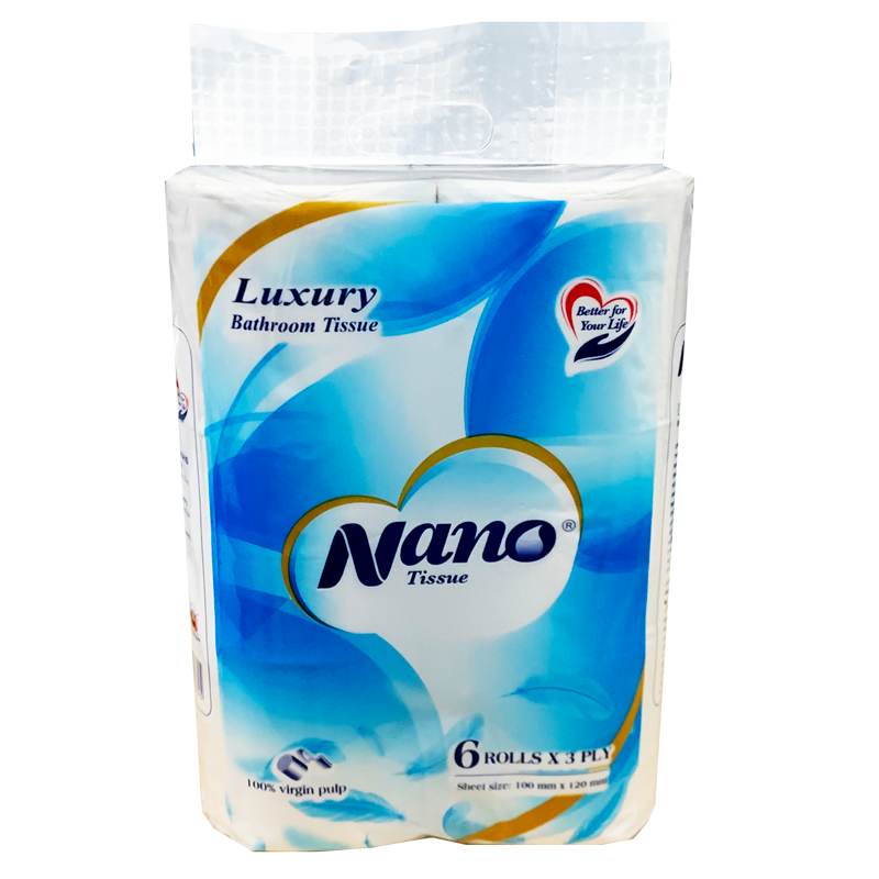 Giấy vệ sinh Nano không lõi 3 lớp 6 cuộn
