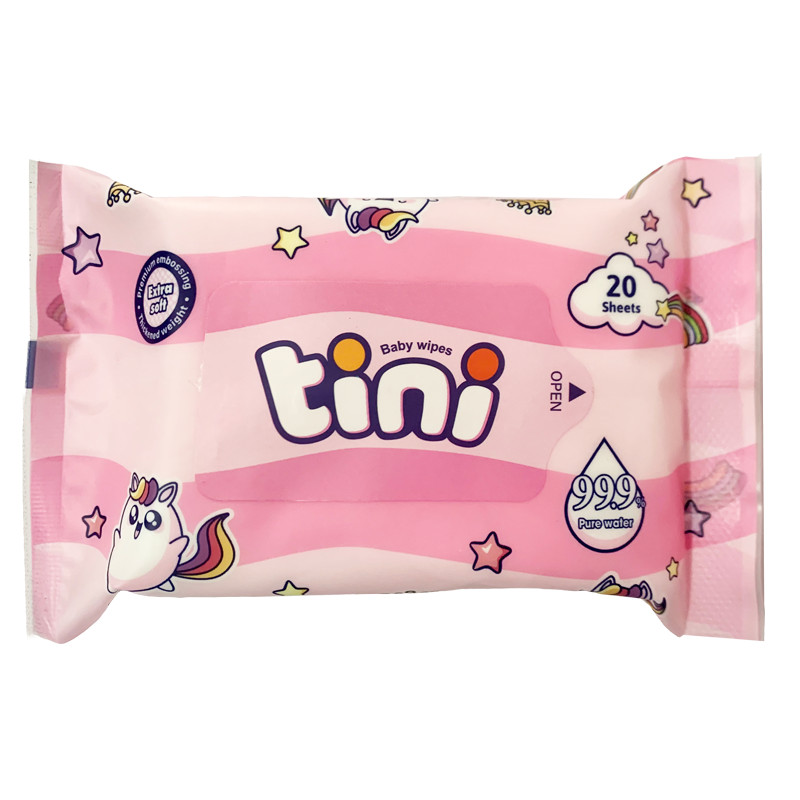 Khăn ướt Tini 20 tờ Màu hồng