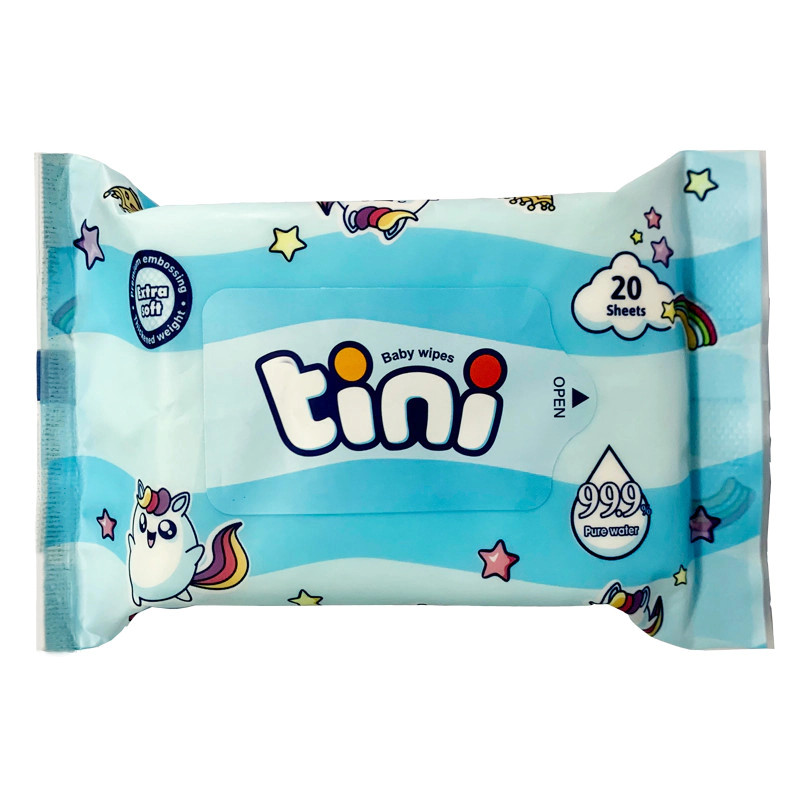 Khăn ướt Tini 20 tờ Màu xanh
