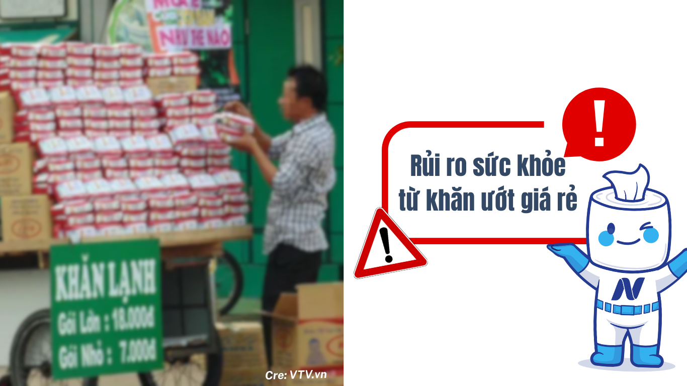 Nguy cơ từ khăn ướt giá rẻ bán tràn lan vỉa hè