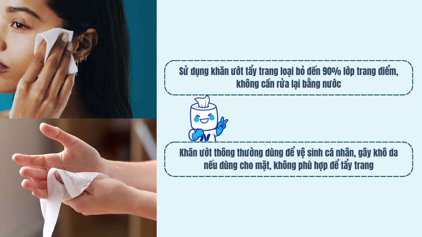 Có Nên Dùng Khăn Ướt Tẩy Trang?