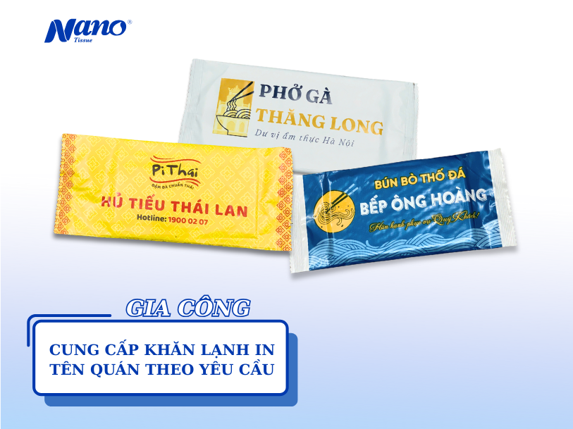 Đơn vị cung cấp khăn lạnh in tên quán theo yêu cầu