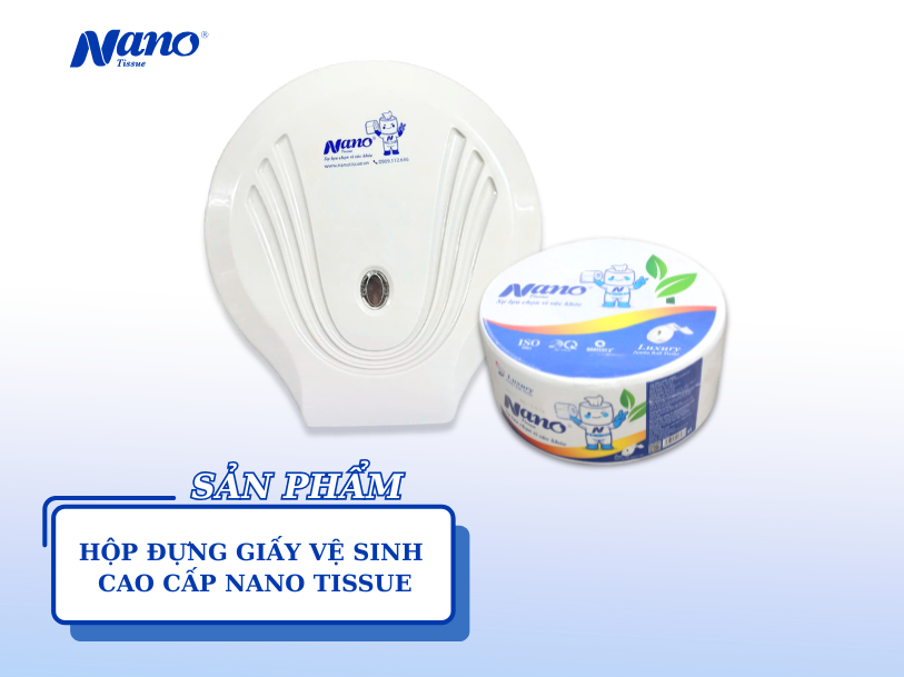 Hộp đựng giấy vệ sinh cuộn lớn cao cấp Nano Tissue